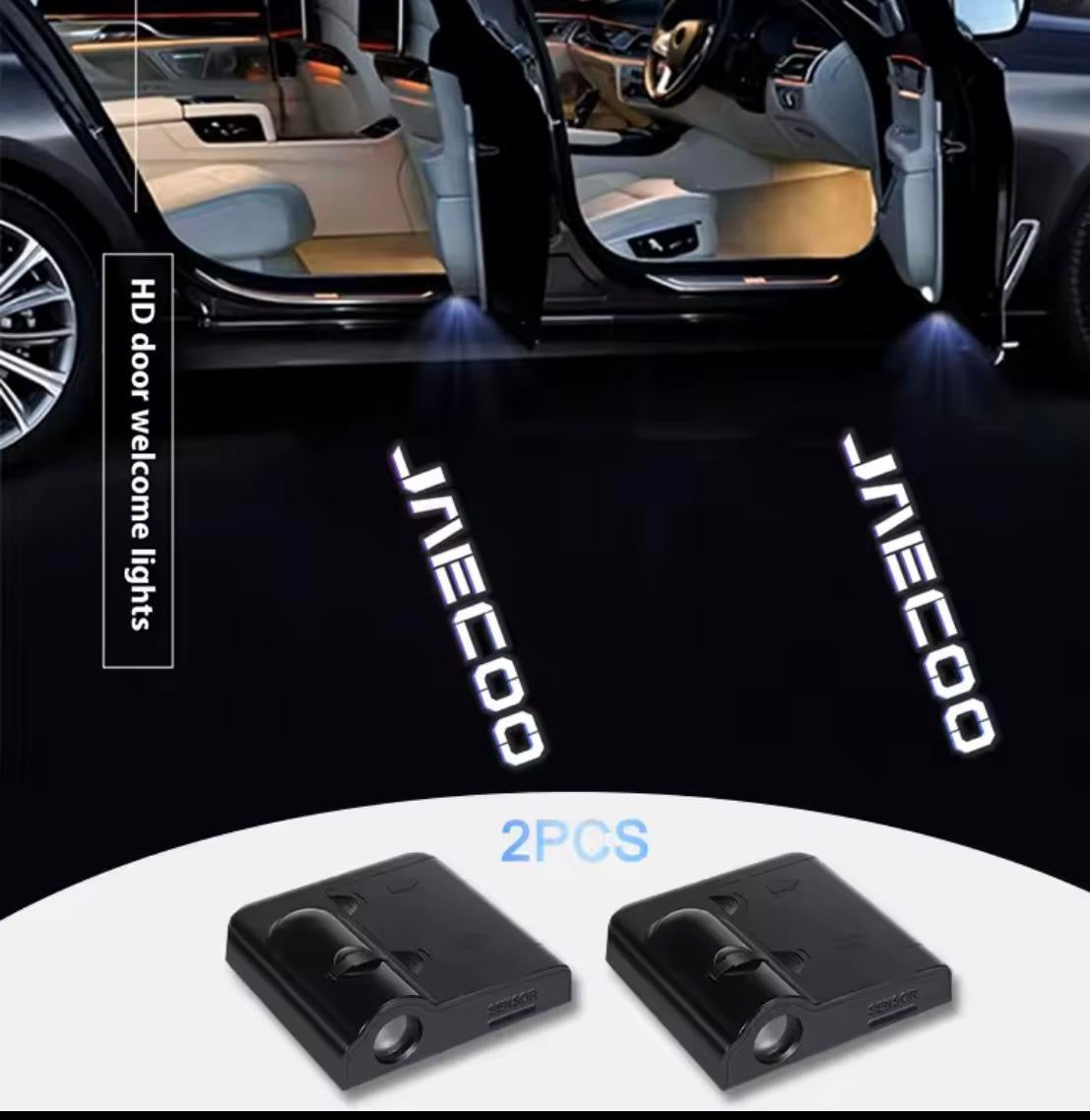 Jaecoo 2Pcs LED Car Door Projector Welcome Lights for Jaecoo 7 J7 J8 PHEV with Smart Sensor High Definition Laser Projection No Wiring Required